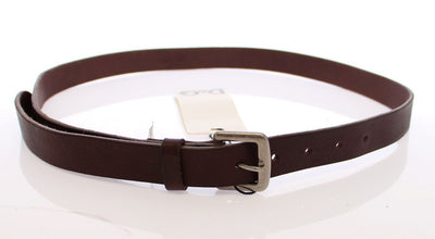 Brown Leather Logo Belt