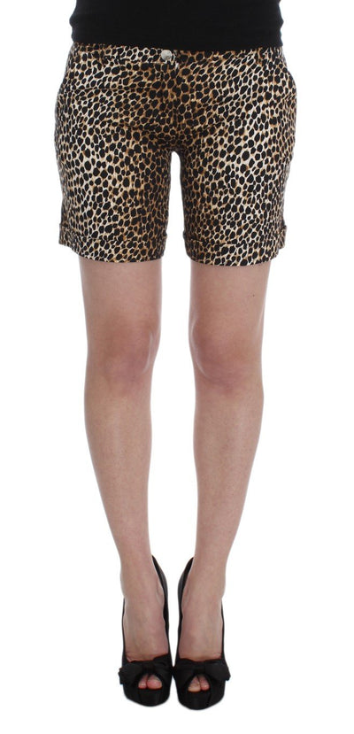Leopard Print Cotton Stretch Beachwear Shorts