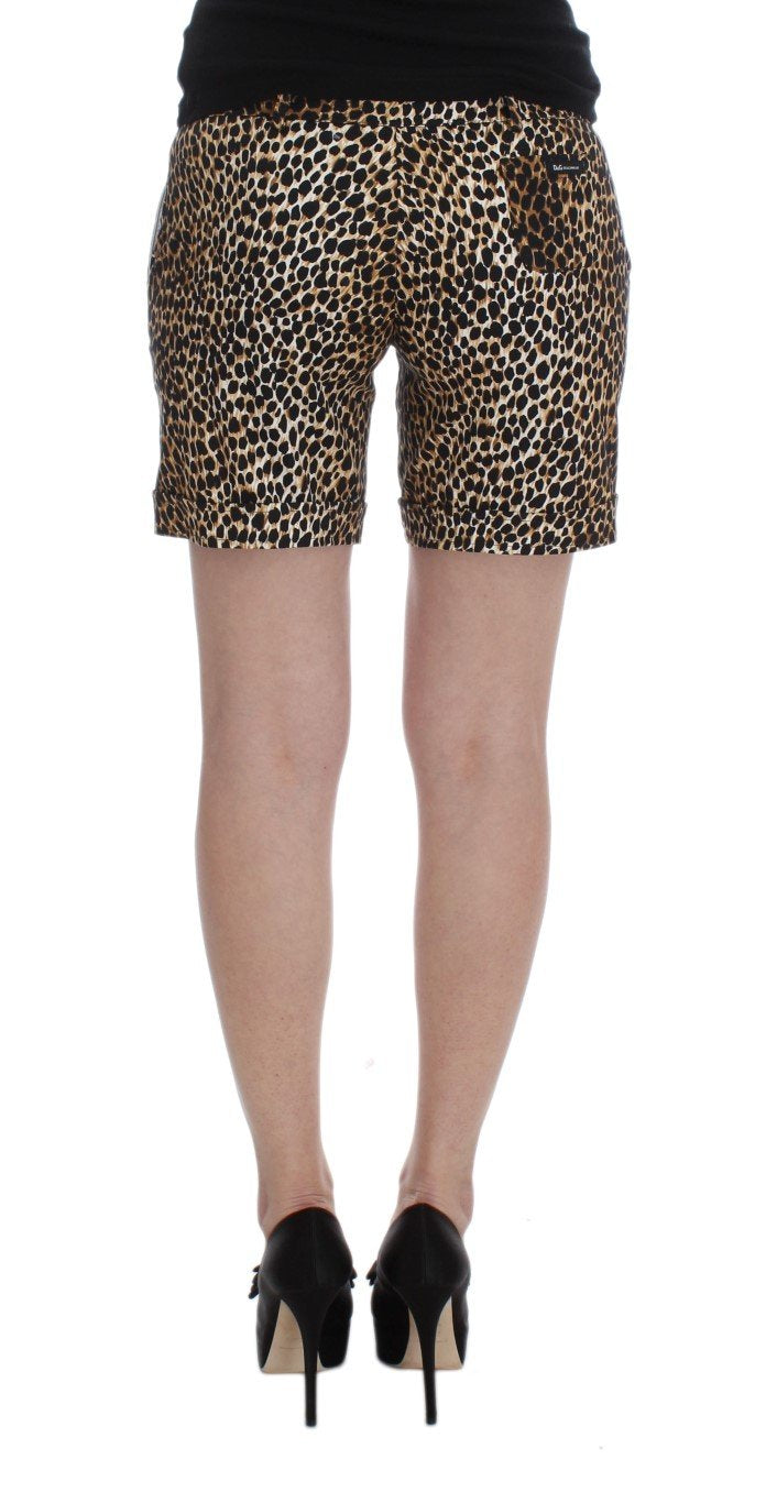 Leopard Print Cotton Stretch Beachwear Shorts