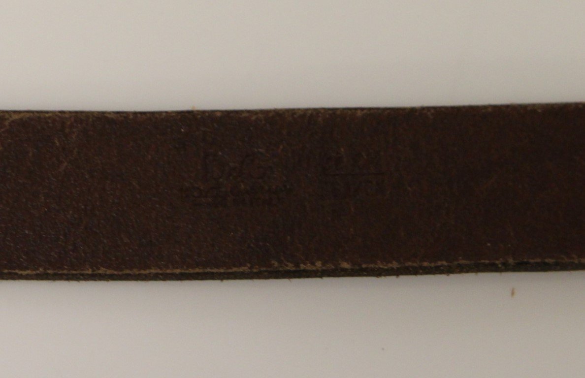 Brown Leather Logo Belt