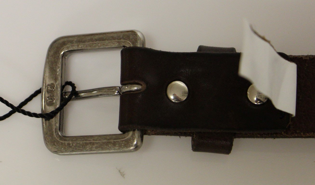 Brown Leather Logo Belt