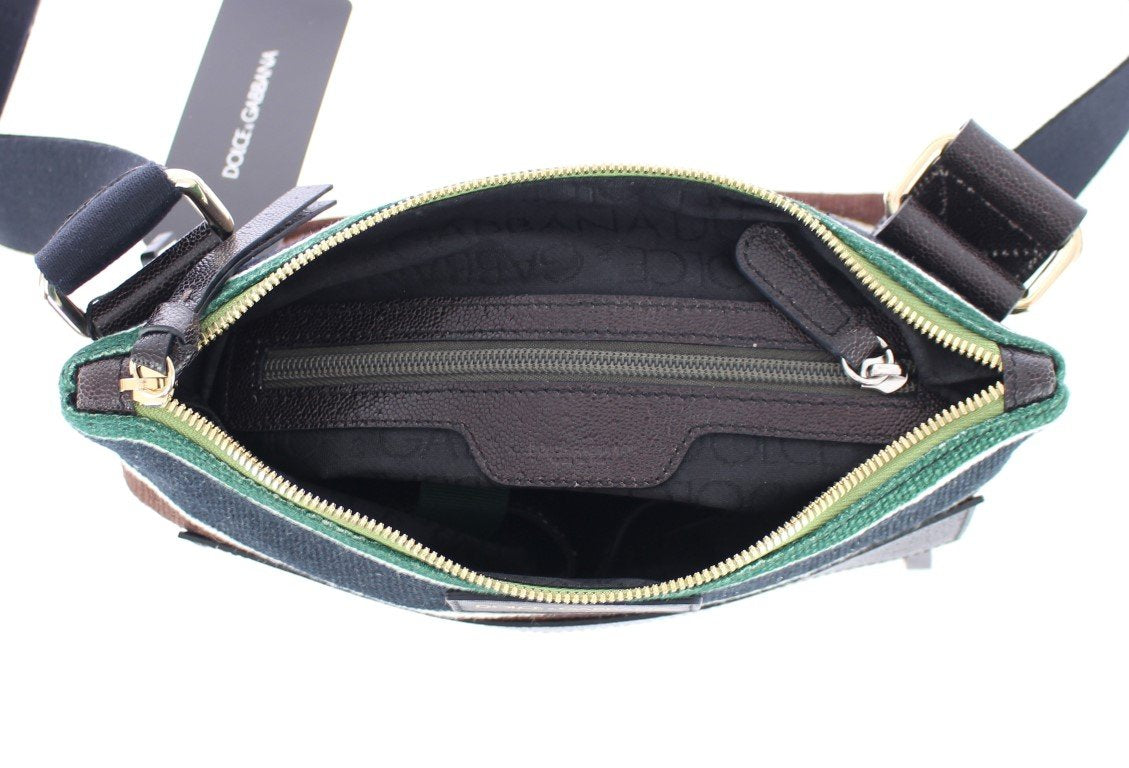 Multicolor canvas messenger bag