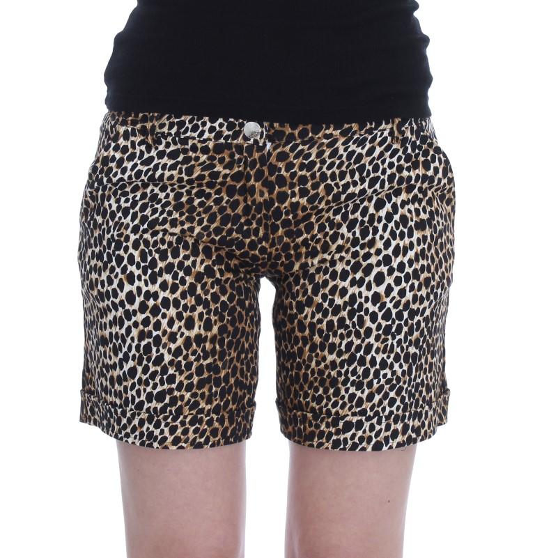 Leopard Print Cotton Stretch Beachwear Shorts