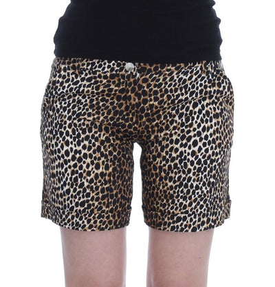 Leopard Print Cotton Stretch Beachwear Shorts