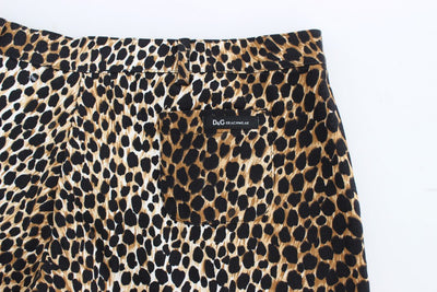 Leopard Print Cotton Stretch Beachwear Shorts