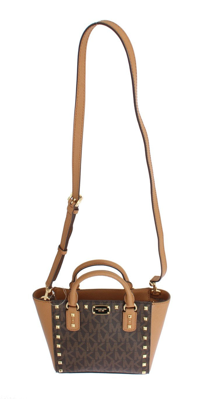 Brown SANDRINE Leather Crossbody Handbag