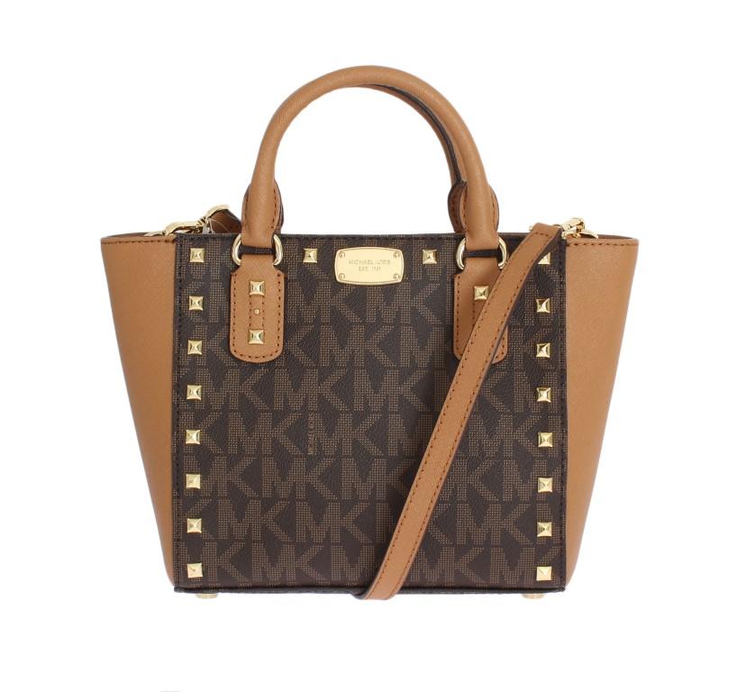 Brown SANDRINE Leather Crossbody Handbag