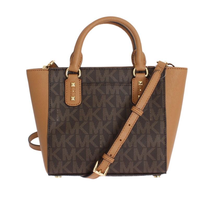 Brown SANDRINE Leather Crossbody Handbag