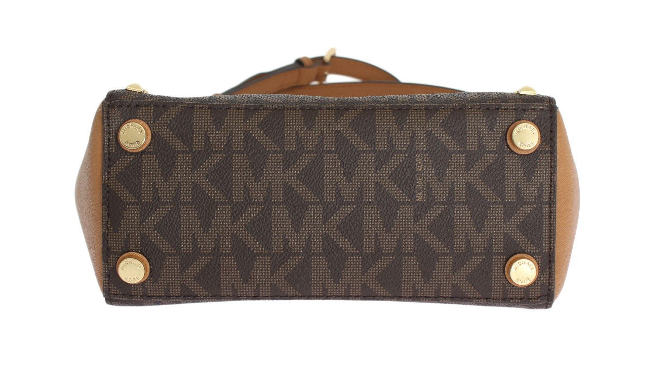 Brown SANDRINE Leather Crossbody Handbag