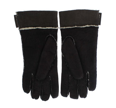Brown Leather Shearling Gloves