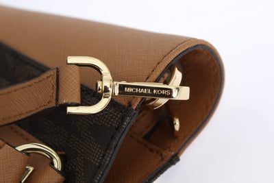 Brown SANDRINE Leather Crossbody Handbag