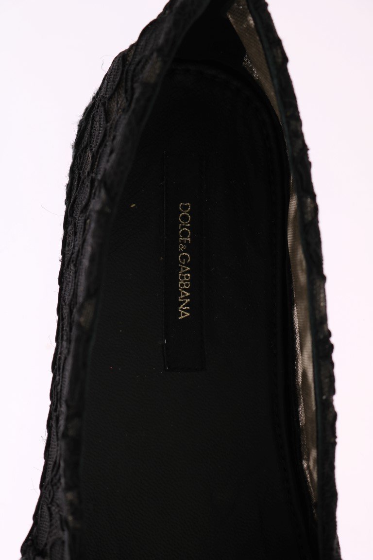 Black Lace Crystal Espadrilles Shoes