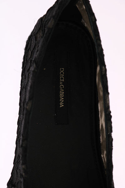 Black Lace Crystal Espadrilles Shoes