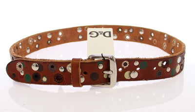 Multicolor Leather Logo Belt
