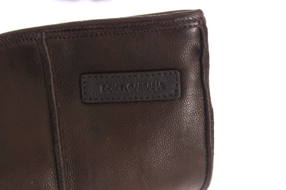 Brown Leather Cashmere Gloves