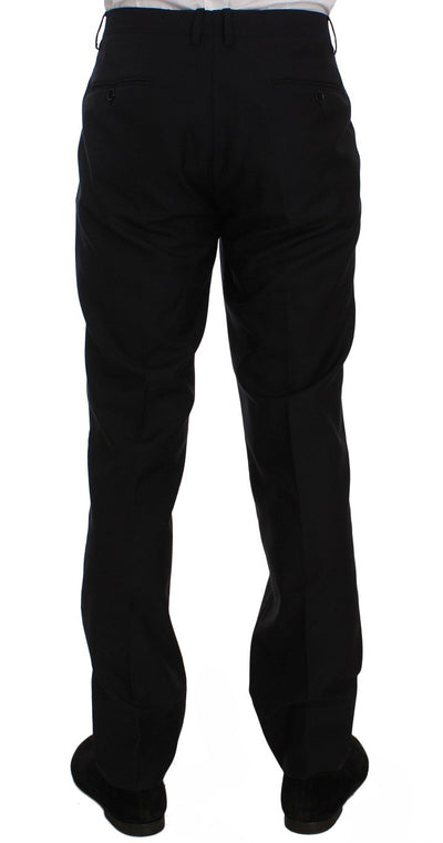 Blue Wool Silk Dress Formal Pants
