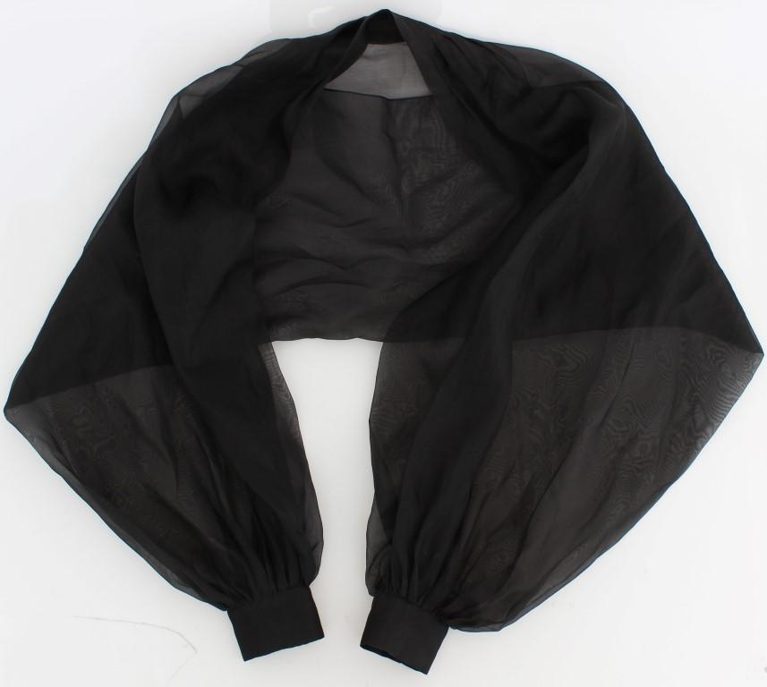 Black Silk Kimono Sleeve Top
