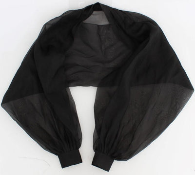 Black Silk Kimono Sleeve Top