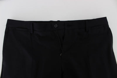 Blue Wool Silk Dress Formal Pants