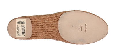 Beige Velvet Crystal Espadrilles Shoes