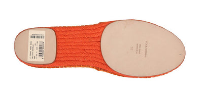 Orange Velvet Crystal Espadrilles Shoes