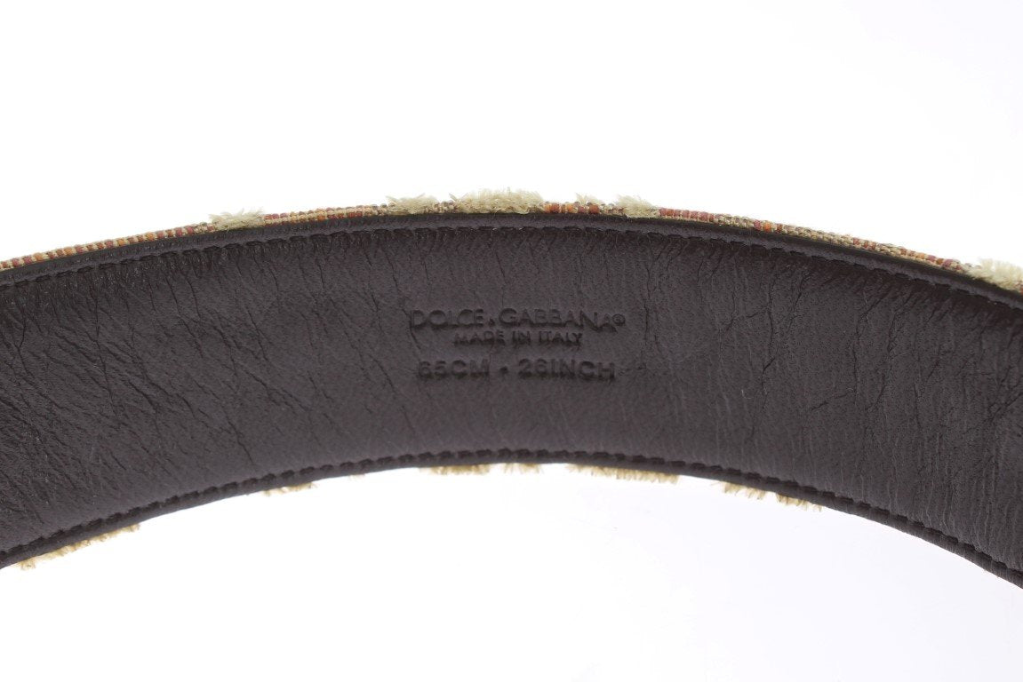 Baroque Brocade Crystal Buckle Belt