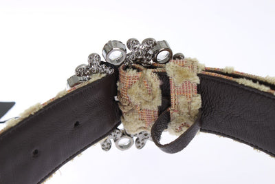 Baroque Brocade Crystal Buckle Belt