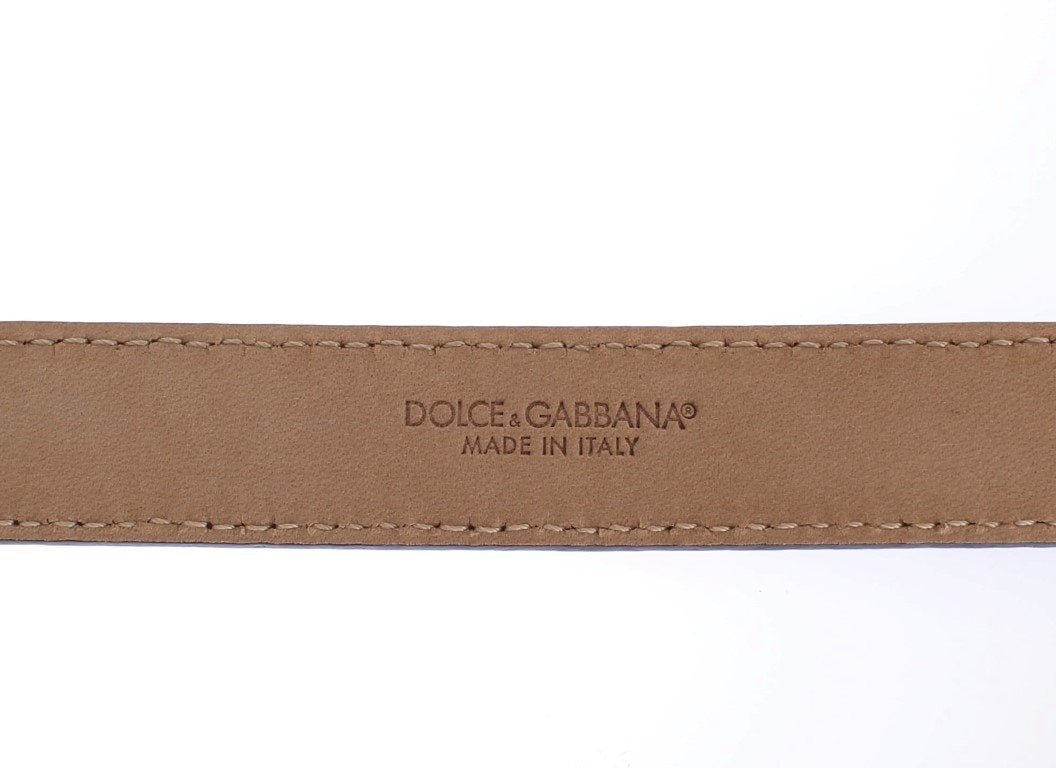 Red Leather Gold Buckle Logo Waist Belt