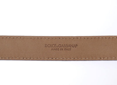 Red Leather Gold Buckle Logo Waist Belt