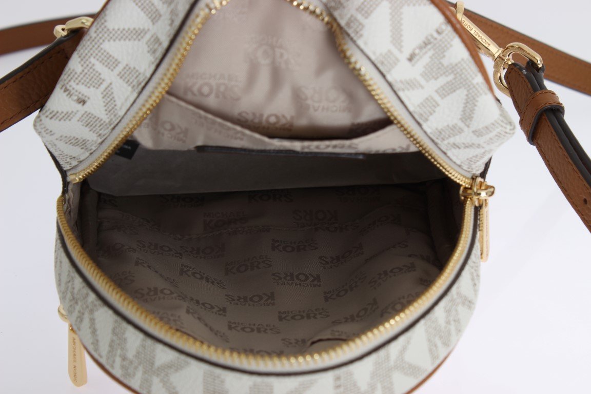 White ABBEY Leather XS Backpack