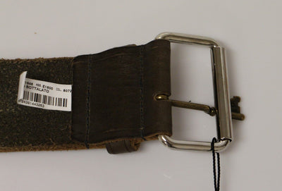 Brown Leather Logo Waist Belt