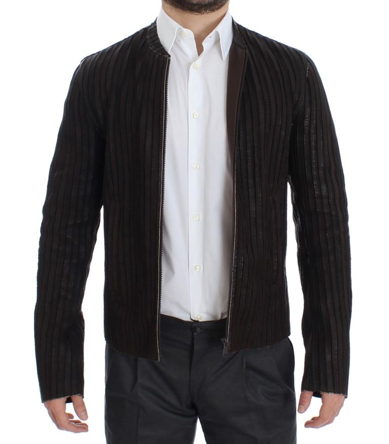 Brown Leather Jacket Biker Coat