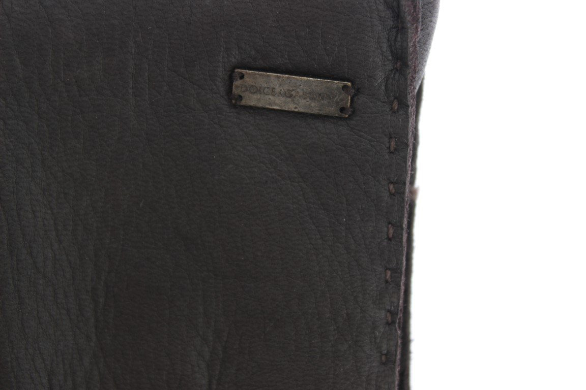 Gray Leather Cashmere Gloves