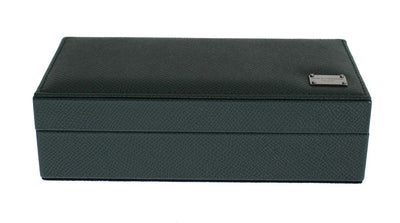 Green Leather Ring Cufflinks Organizer Box