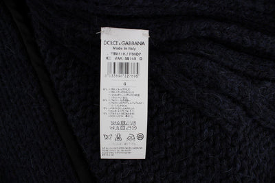 Blue Knitted Oversize Cape Sweater