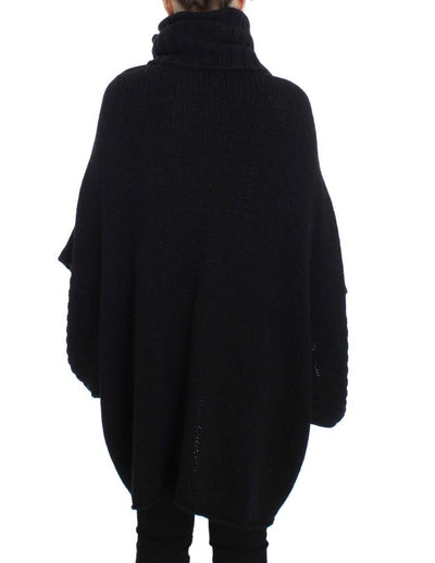 Blue Knitted Oversize Cardigan Sweater