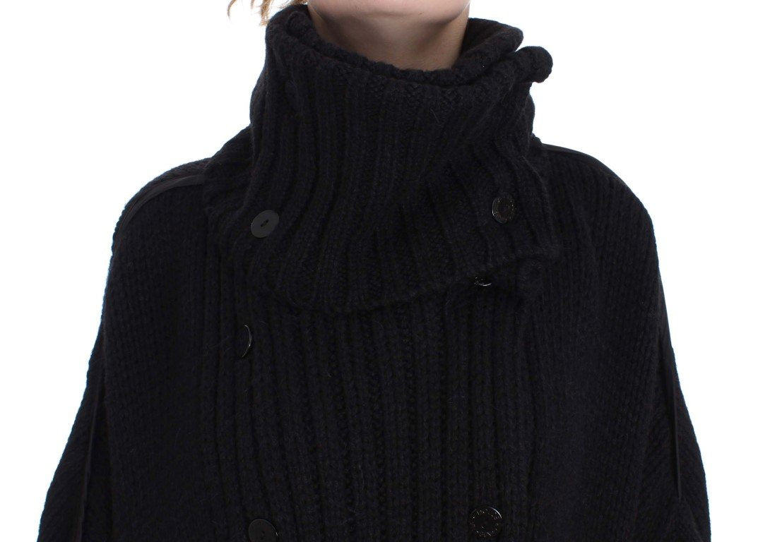 Blue Knitted Oversize Cardigan Sweater
