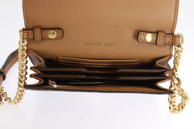 Brown VANNA Leather Crossbody Handbag