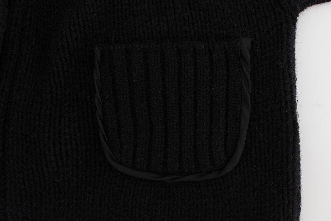 Blue Knitted Oversize Cardigan Sweater