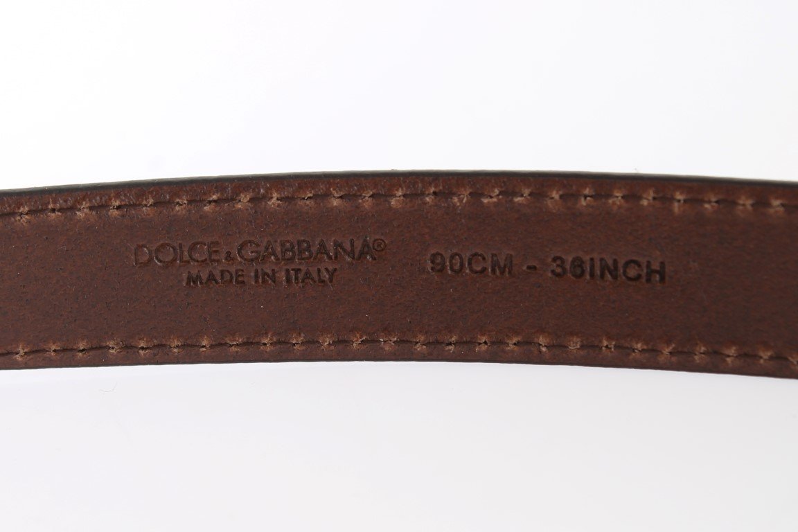 Brown Leopard Print Silver Buckle Belt