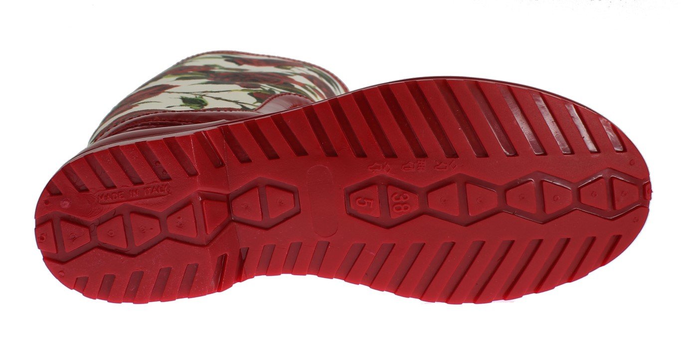 Red Roses Rubber Rain Boots