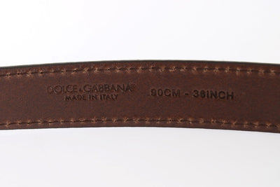 Brown Leopard Print Silver Buckle Belt