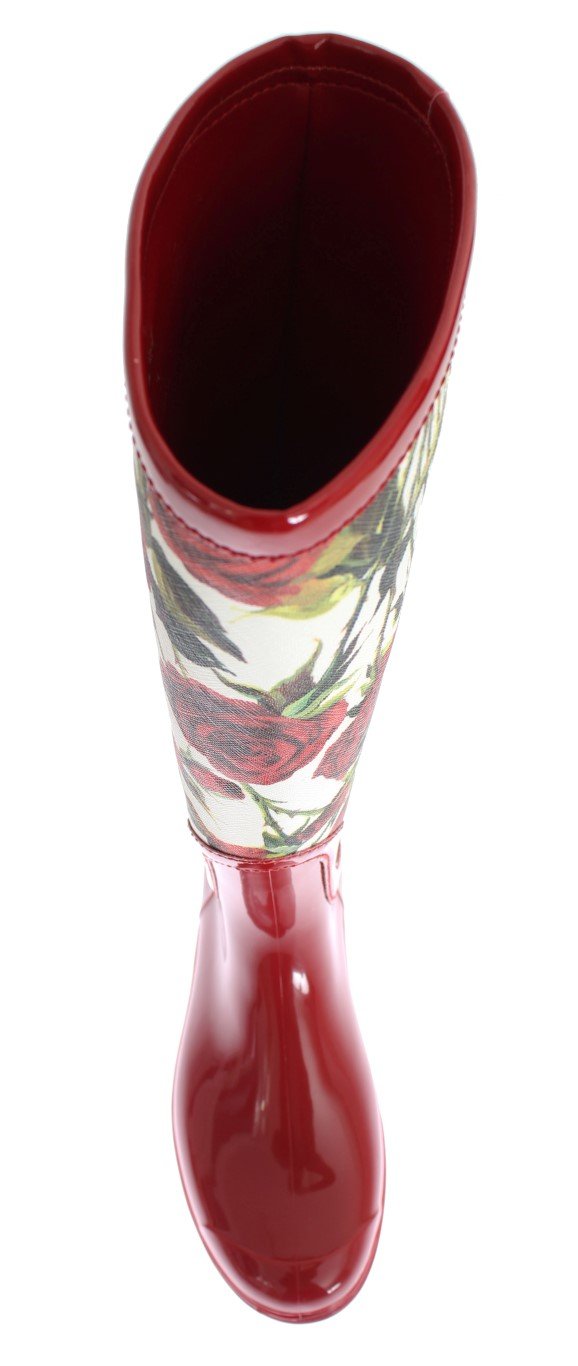 Red Roses Rubber Rain Boots
