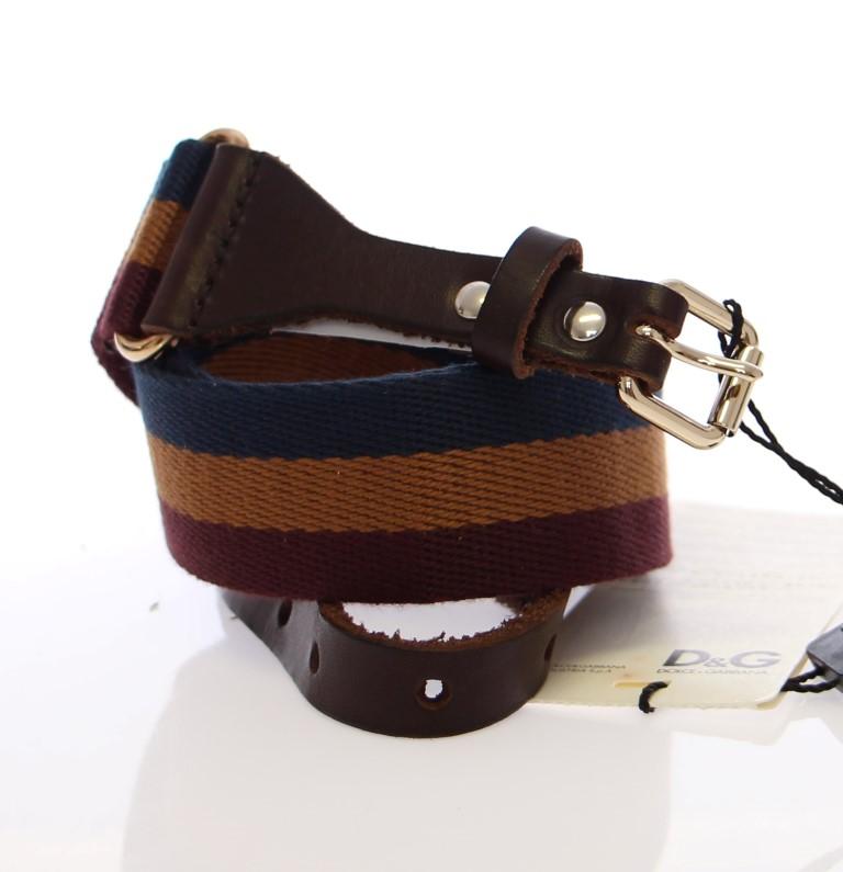 Multicolor Leather Logo Belt