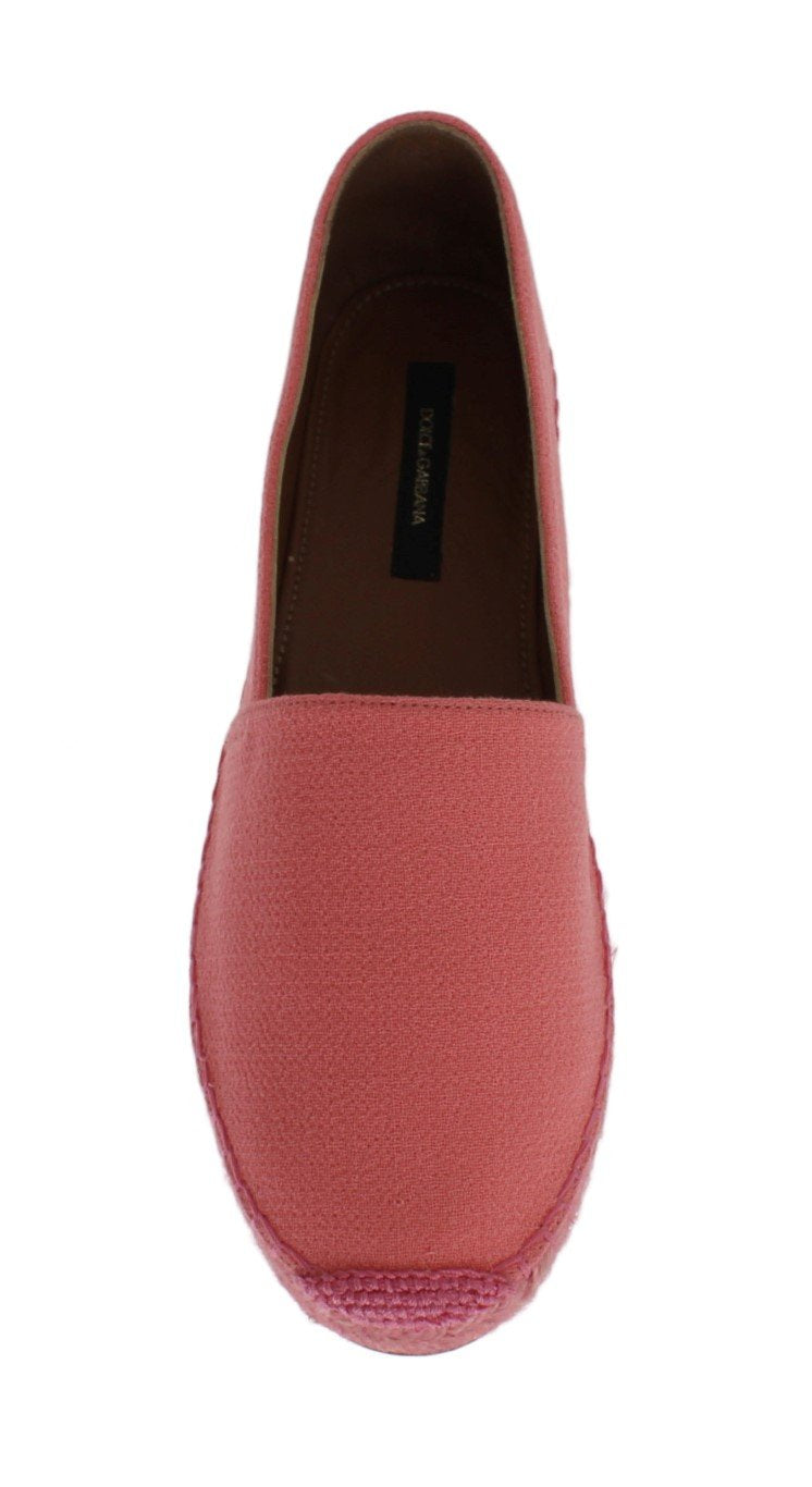 Pink Wool Espadrilles Loafers