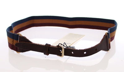 Multicolor Leather Logo Belt