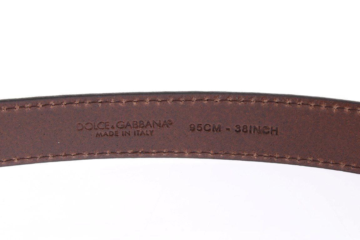 Brown Leopard Print Gold Buckle Belt