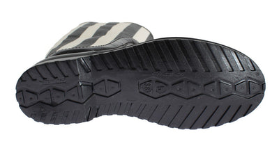 Black White Rubber Rain Boots