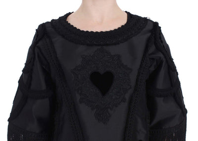Black Torero Heart Fringes Blouse