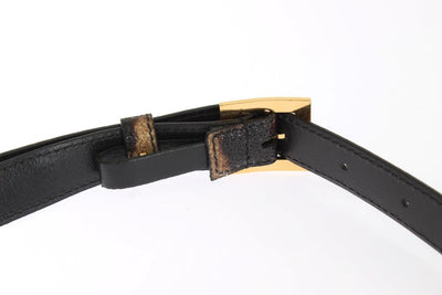 Brown Leopard Print Gold Buckle Belt